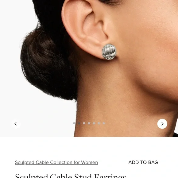 David Yurman Silver Sculptural Earrings